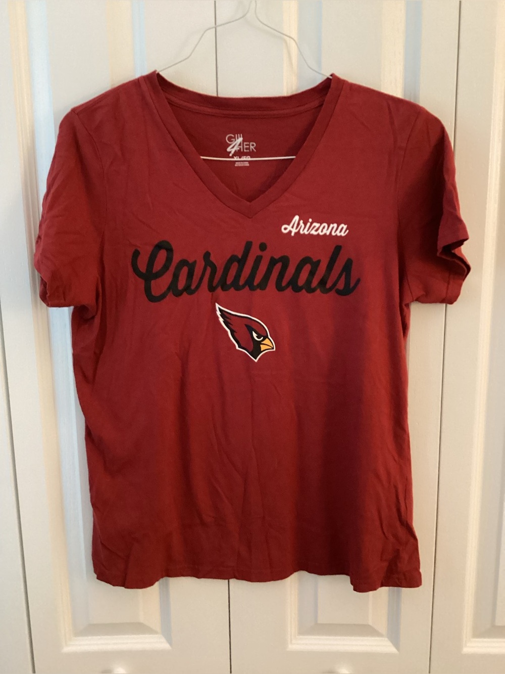 Women's G-III 4Her  Cardinal Arizona Cardinals V-neck Tee Sz XL NWOT